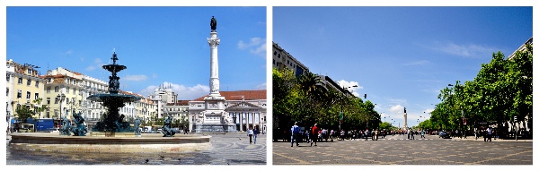 Rossio Square and Avenida da Liberdade in Lisbon