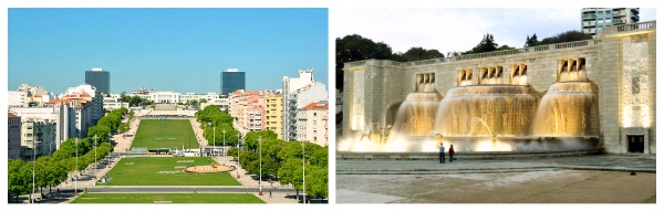 Alameda Park and Fountain in Lisbon