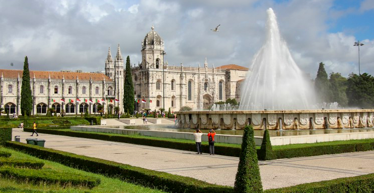 Praça do Império and JerÃ³nimos Monastery in Belém, Lisbon